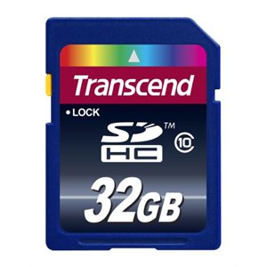 Carte mémoire SDHC (CLASSE 10) de 32Go de TRANSCEND