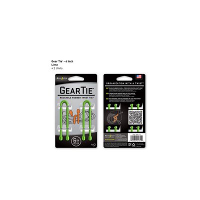 Gear Tie de 6 pouces vert lime de Nite Ize (2 unités) Gear Tie de 6 pouces vert lime de Nite Ize (2 unités)