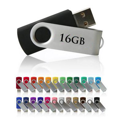 Swivel USB Drive - 16GB - with 1 Colour Logo