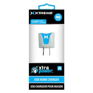 Chargeur XTREME USB maison - 1 port - 1Ah/1000mAh - Bleu