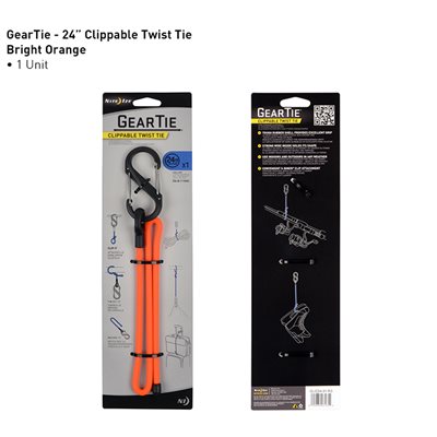 NITE IZE GEAR TIE CLIPPABLE TWIST TIE 24'' - BLAZE ORANGE NITE IZE GEAR TIE CLIPPABLE TWIST TIE 24'' - BLAZE ORANGE