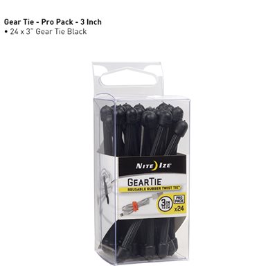 NITE IZE GEAR TIE PROPACK 3" - BLACK 24-PK NITE IZE GEAR TIE PROPACK 3" - BLACK 24-PK