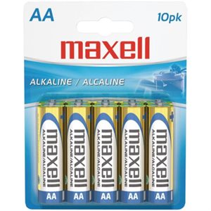 MAXELL BATTERIES AA - 10 PACK CARDED