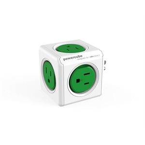 POWERCUBE ORIGINAL - 5 OUTLETS - WITH SURGE - GREEN - CETL