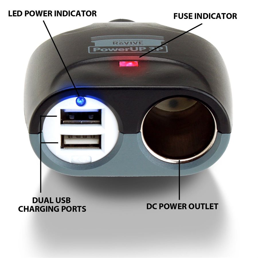 Accessory Power ReVIVE PowerUP 3P Universal 3 Port Car Charger