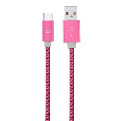 LAX 6FT Durable Braided Nylon USB-C to USB-A Cable-MAGENTA - ENG ONLY LAX 6FT Durable Braided Nylon USB-C to USB-A Cable-MAGENTA - ENG ONLY