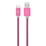 LAX 6FT Durable Braided Nylon USB-C to USB-A Cable-MAGENTA - ENG ONLY