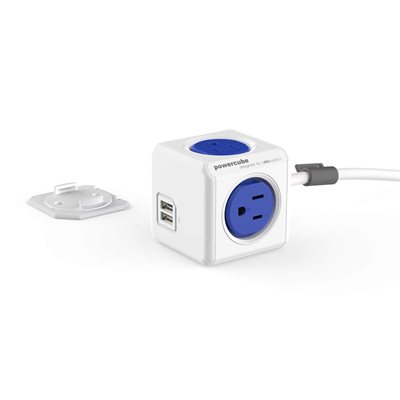 POWERCUBE EXTENTED USB - 4 OUTLETS 2 USB w/SURGE - BLUE 5' CORD CETL POWERCUBE EXTENTED USB - 4 OUTLETS 2 USB w/SURGE - BLUE 5' CORD CETL