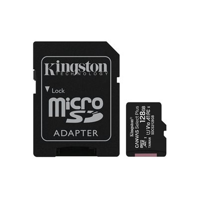 Kingston 128GB micSDXC Canvas Select Plus 100R A1 C10 Card + ADP Kingston 128GB micSDXC Canvas Select Plus 100R A1 C10 Card + ADP