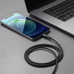 LAX 4FT Apple MFi Certified Durable Braided Nylon Lightning Cables - Black