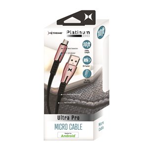 Xtreme Premium 10ft Micro USB Sync and Charge Cable Rose Gold