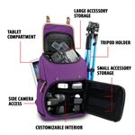 Accessory Power GOgroove Professional DSLR Camera Backpack f/Photography andTablet Travel Use Purple