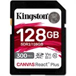 Kingston 128GB Canvas React Plus SDXC UHS-II 300R/260W U3 V90 for Full HD/4K/8K