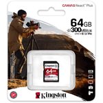Kingston 64GB Canvas React Plus SDXC UHS-II 300R/260W U3 V90 for Full HD/4K/8K