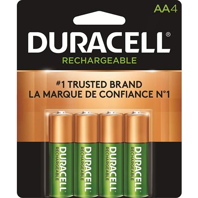 DURACELL RECHARGEABLE AA Nickel Metal Hydride Battery PACK OF 4 DURACELL RECHARGEABLE AA Nickel Metal Hydride Battery PACK OF 4