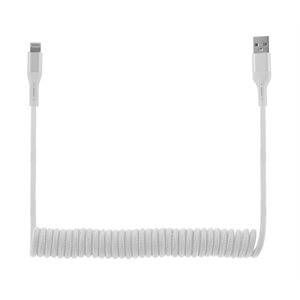 Aduro Tech Theory 6FT Coiled Lightning Cable WHITE - ENG PKG ONLY