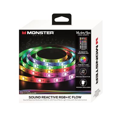 Monster - Bande lumineuse DEL extérieure multicolore et multiblanc- 16,4 pi Monster - Bande lumineuse DEL extérieure multicolore et multiblanc- 16,4 pi