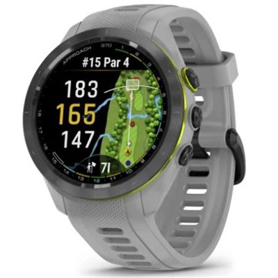Garmin Approach S70 - 42 mm, Black Ceramic Bezel with Powder Gray Silicone Band