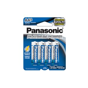 PANASONIC Platinum Power AA Alkaline Battery 8 Pack (LR6XE8B)