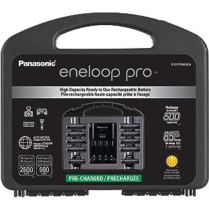 Panasonic eneloop Pro High Capacity PowerPack,8AA,2AAA,w/Advanced Individual Battery Charger & Plast