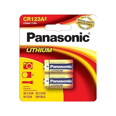 Panasonic CR123APA2B 3V Photo Lithium Cylinder Battery 2 Pack Panasonic CR123APA2B 3V Photo Lithium Cylinder Battery 2 Pack
