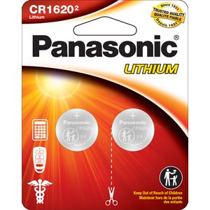 Panasonic CR1620 Piles bouton au lithium 3,0 V - Paquet de 2
