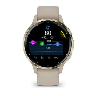 Garmin Venu 3S, Soft Gold Stainless Steel Bezel with Dust Rose Case and Silicone Band Garmin Venu 3S, Soft Gold Stainless Steel Bezel with Dust Rose Case and Silicone Band