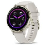 Garmin Venu 3S, Soft Gold Stainless Steel Bezel with Ivory Case and Silicone Band