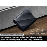 SAMSUNG USB 3.2 Gen. 2 T9 1TB Portable SSD - Black Open box