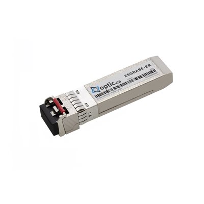 Optic.ca 25GBASE-ER SFP28, 1310NM, 30KM (w/o FEC), 40KM (with FEC), SMF, 100% JUNIPER COMPATIBLE Optic.ca 25GBASE-ER SFP28, 1310NM, 30KM (w/o FEC), 40KM (with FEC), SMF, 100% JUNIPER COMPATIBLE