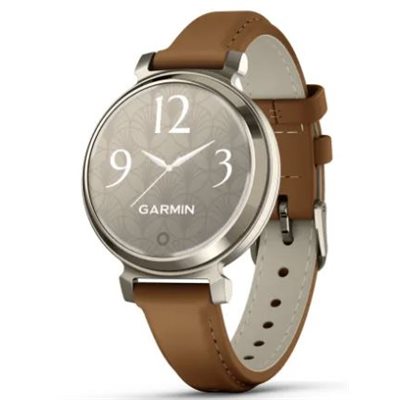 Garmin Lily 2 Classic, Cream Gold with Tan Leather Band