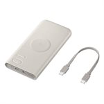 Batterie sans fil SAMSUNG 10 000 Ah Beige (2 ports + Wireless Qi)