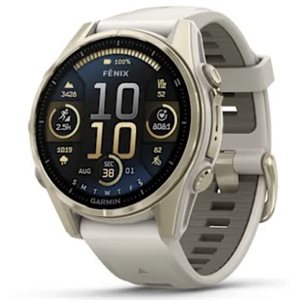 Garmin fenix 8 – 43mm,AMOLED Sapphire,Soft Gold w/Fog Gray/Dark Sandstone/Silver/Whitestone Silicone