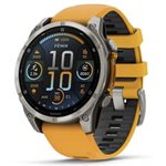 Garmin fenix 8 – 47 mm, AMOLED Sapphire, Titanium with Spark Orange/Graphite Silicone Band