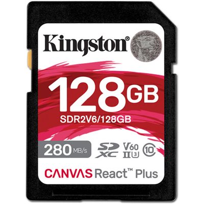 Kingston 128GB Canvas React Plus SDXC UHS-II 280R/100W U3/V60/4K