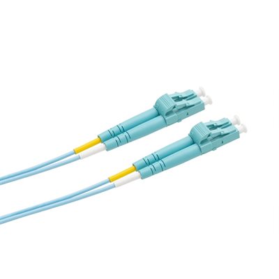 Optic.ca Fiber Patch Cable LC/UPC-LC/UPC,Multi/m, 50/125um, OM4, Duplex,2mm aqua jacket, 2.5M. Senko