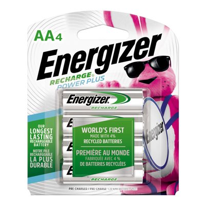 Energizer Power Plus Rechargeable AA Batteries (4 Pack)