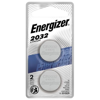 Energizer 2032 Batteries (2 Pack), 3V Lithium Coin Batteries