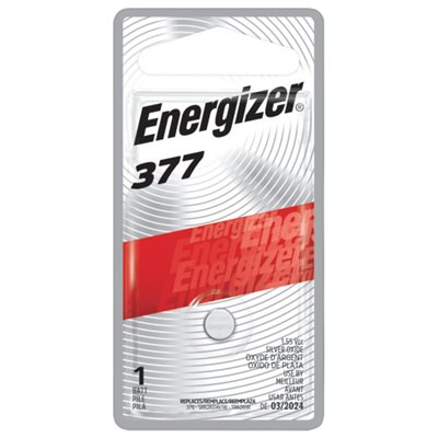 Energizer 377 Silver Oxide Button Battery, 1 Pack