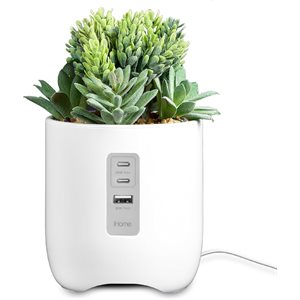 iHome iPP45W Plant Charging Station with Multiple USB Charging Ports White