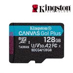 Kingston 128GB microSDXC Canvas Go Plus Gen4 200MB/s A2 U3 V30 Card + Adapter