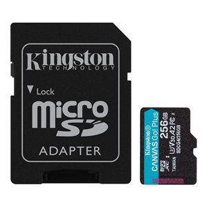 Kingston 256GB microSDXC Canvas Go Plus Gen4 200MB/s A2 U3 V30 Card + Adapter