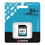 Kingston 64GB SDXC Canvas Go Plus Gen4 200MB/s C10 UHS-I U3 V30