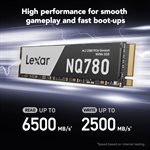 Lexar 1TB NQ780 SSD PCIe Gen4 NVMe M.2 2280 Internal SSD Up to 6500/2500 MB/s Read/Write