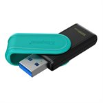 Clé Kingston 128 GO USB 3.2 Gen 1 DataTraveler Exodia S avec capuchon pivotant (noir/turquoise)