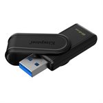 Clé Kingston 64 GO USB 3.2 Gen 1 DataTraveler Exodia S avec capuchon pivotant (noir/noir)