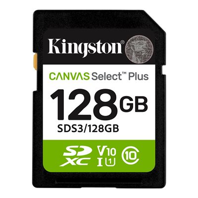 Kingston 128GB SDXC Canvas Select Plus Gen3 150MB/s C10 UHS-I U1 V10