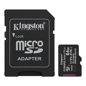Carte Micro SDXC de 64 Go Kingston Canvas Select Plus 3e Gén. 100 Mo/s + adaptateur