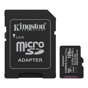Carte Micro SDXC de 128 Go Kingston Canvas Select Plus 3e Gén. 150 Mo/s + adaptateur