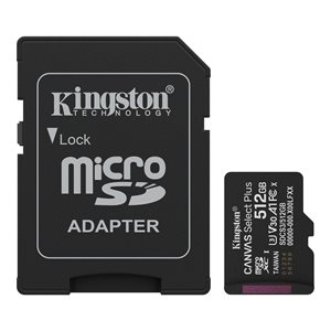 Carte Micro SDXC de 512 Go Kingston Canvas Select Plus 3e Gén. 150 Mo/s + adaptateur